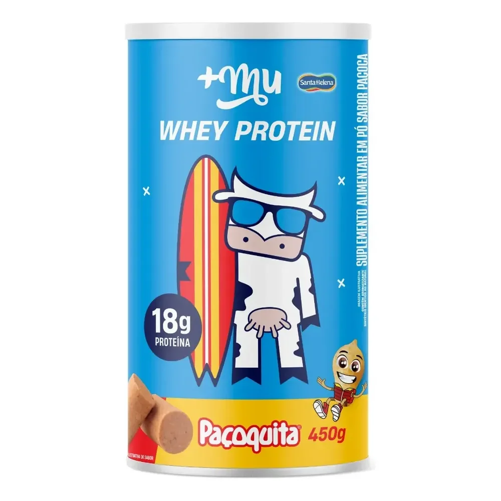 Mu Whey Concentrado Sabor Paçoquita - Pote 450g