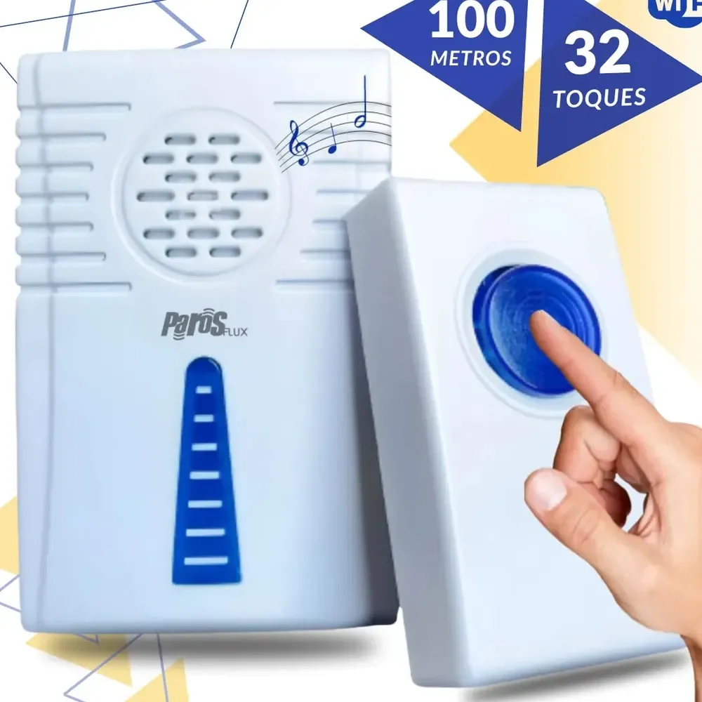 Campainha Sem Fio Residencial Wireless De Longo Alcance Wifi Branco 127/220v
