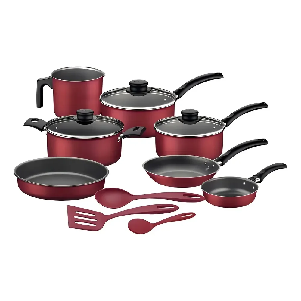 Jogo De Utensílios De Cozinha Tramontina Vermelho Turim De 10 Peças Com Acessórios