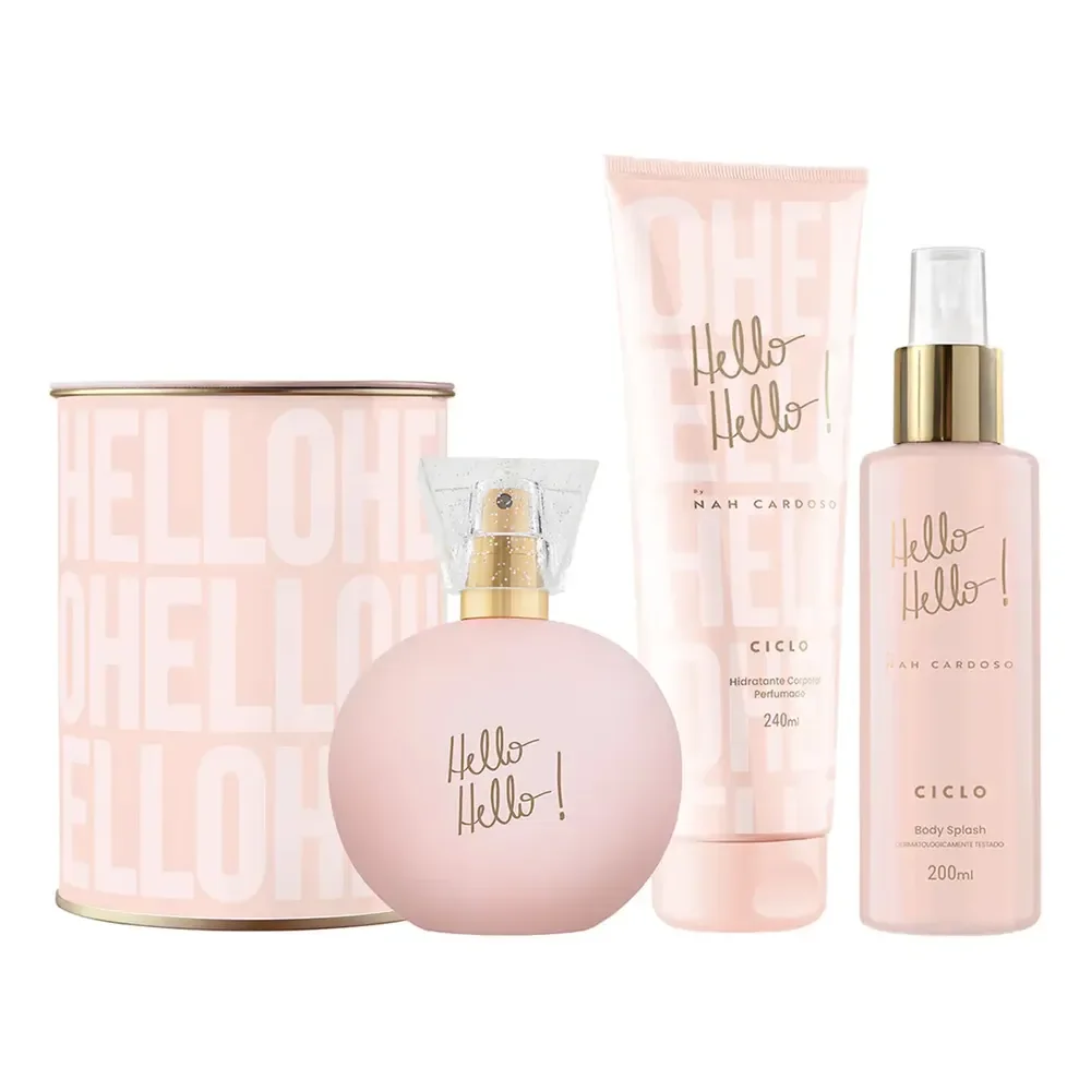 Hello Hello Ciclo Cosméticos Kit: Hello Hello Deo Colônia Lata + Hello Hello Hidratante + Hello Hello Body Splash