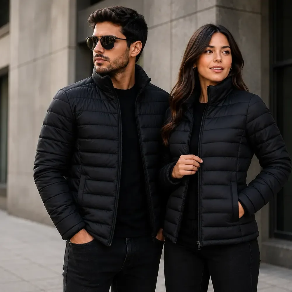Jaqueta Puffer Bobojaco Corta Vento Nylon  Gominho Preto Gg