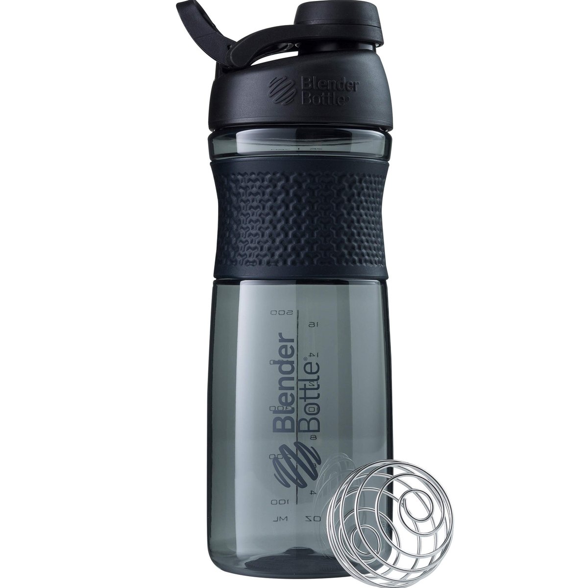 Garrafa misturadora SportMixer da BlenderBottle perfeita para shakes de proteína e pré-treino, 793 g, preta