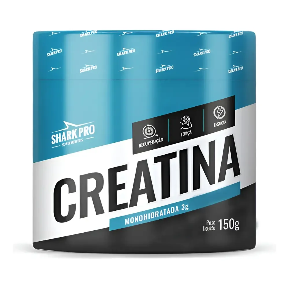 Pote Creatina Monohidratada 3g Sem Sabor Pote 150g Shark Pro Sabor Natural Em Po