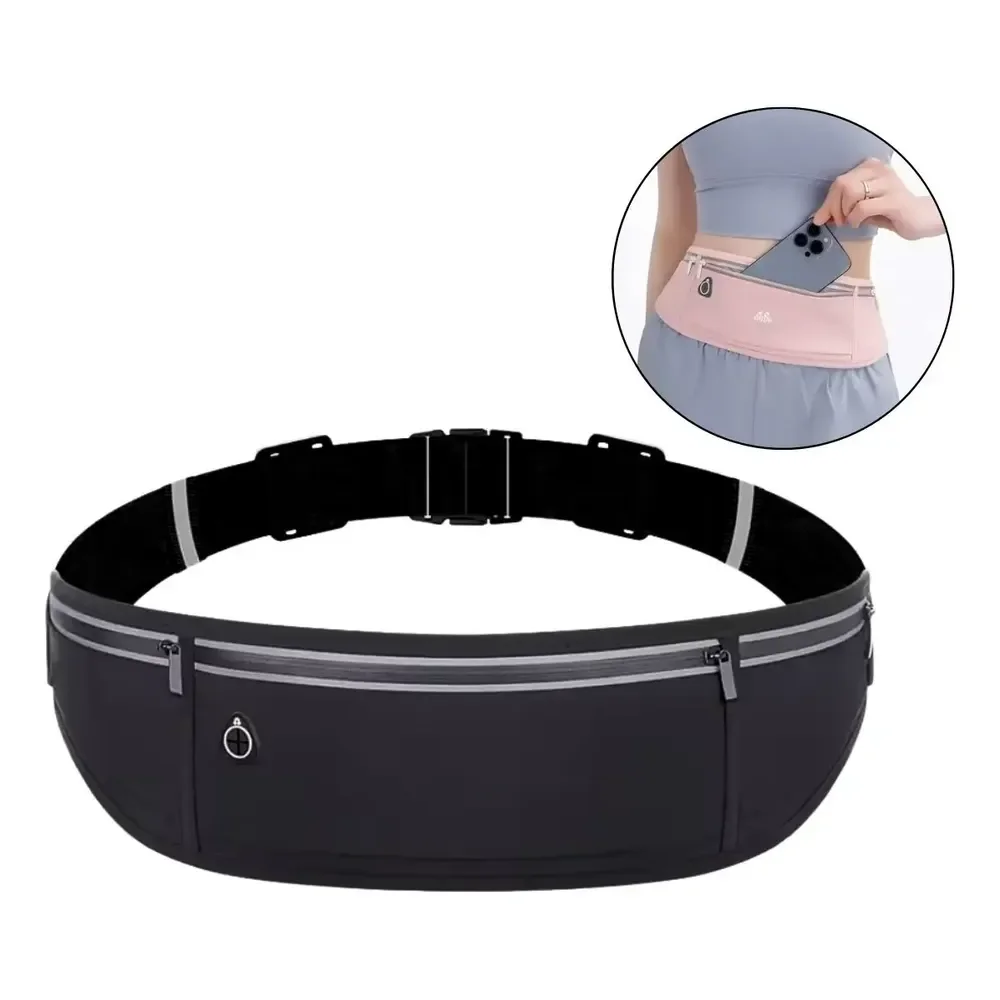Pochete Fit Slim Impermeável Corrida Academia Porta Celular Preto