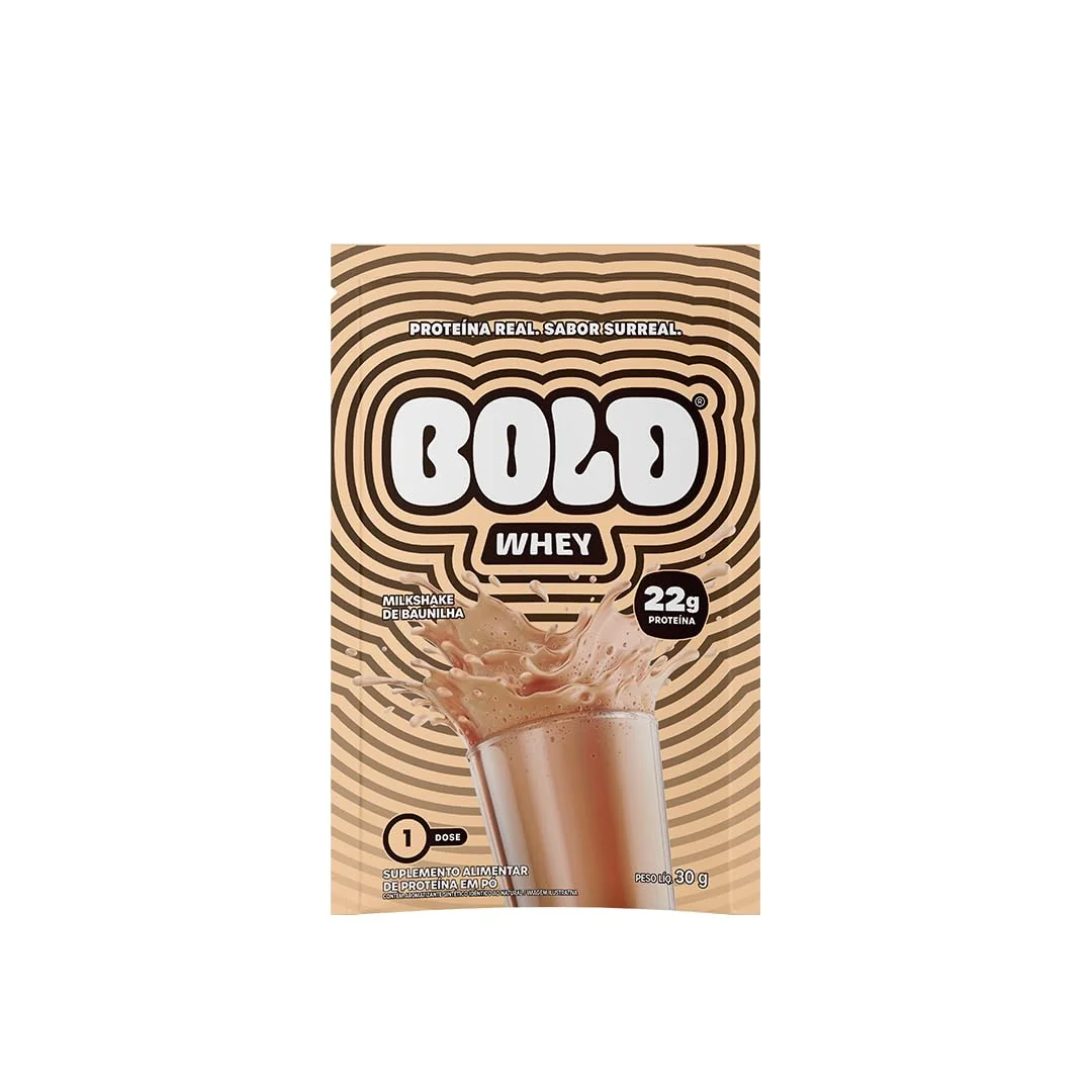 BOLD Whey Milkshake de Baunilha, 30g - Caixa com 10 unidades