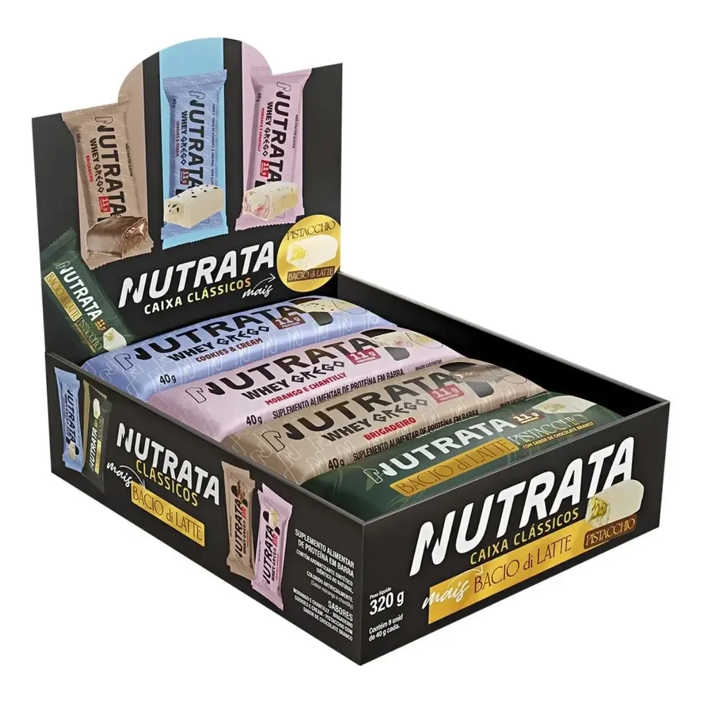 Barra Proteica Nutrata Caixa Mista Bacio 8un 320g Caixa Mista Bacio