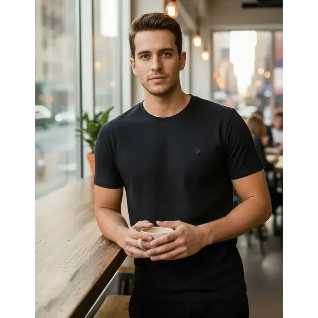 Camiseta Masculina Básica Slim Algodão - Várias Cores Ogochi