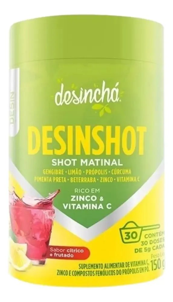 Desinshot - Shot Matinal (30 Dias) Sabor Cítrico e Frutado Desinchá