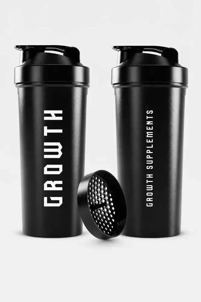 Coqueteleira Shaker Academia 600ml Growth Supplements Preto
