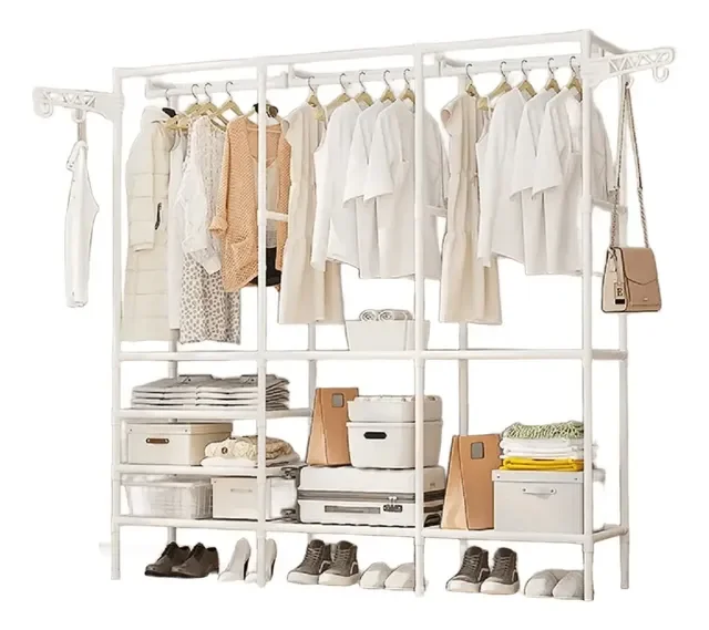 Organizador Roupa Aberto Closet 3 Colunas Desmontável Arara