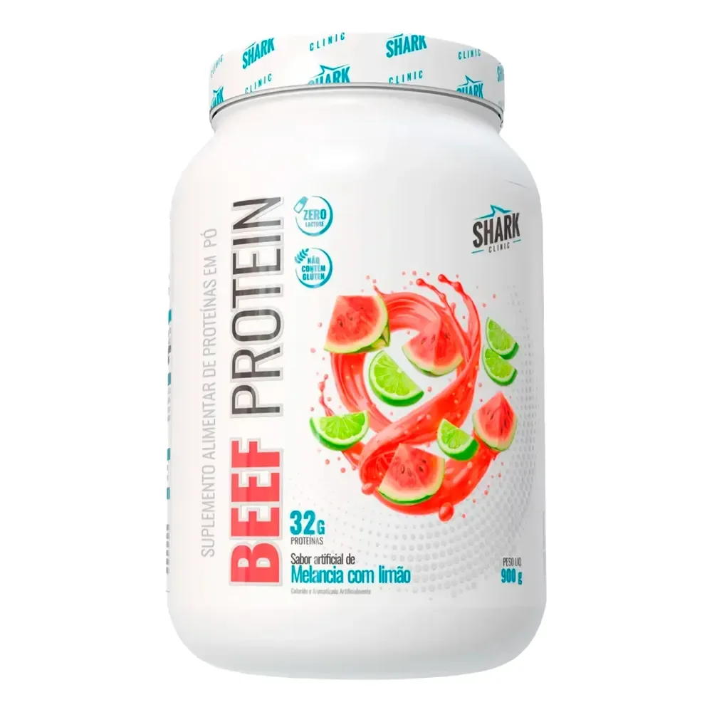 Beef Whey Protein 900g Shark Pro Suplementos 32g Proteína Melancia Com Limão