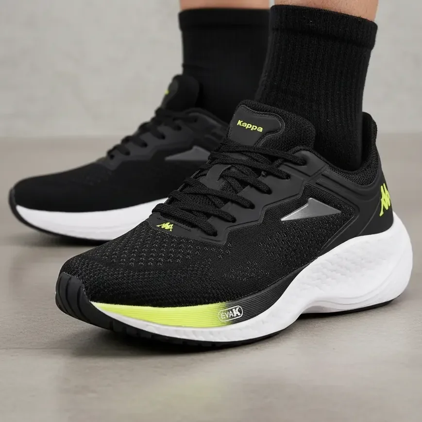 Tênis Kappa Pulse Evo Masculino Feminino Preto-amarelo Limão 43
