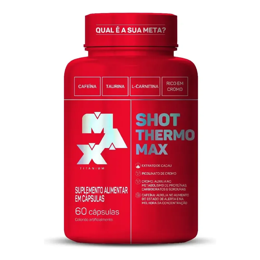 Termogênico Shot Thermo Max Titanium 60 Capsulas Pre Contest Sem Sabor