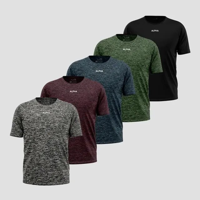 Kit 5 Camisetas Dry Essential Alpha Masculina