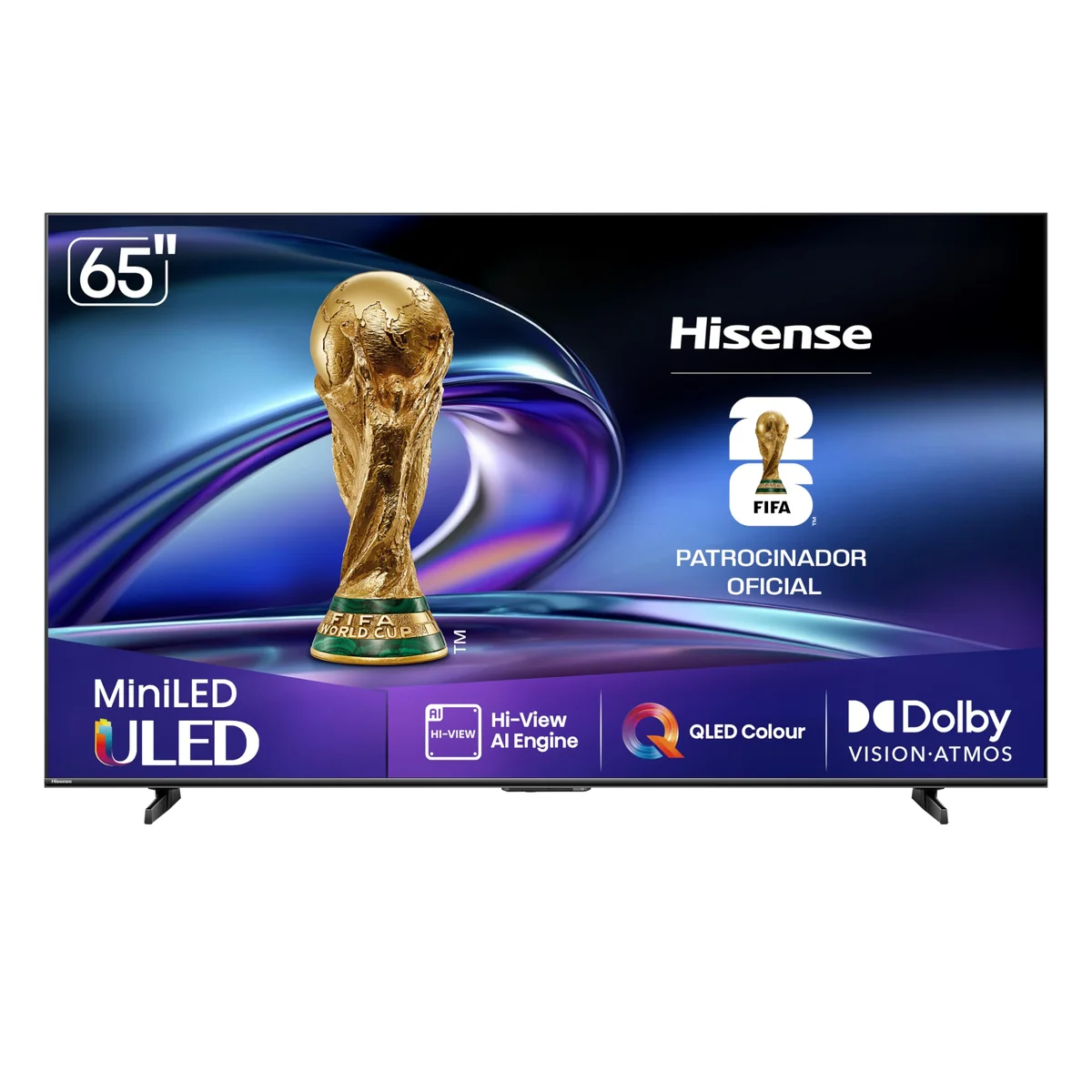 Hisense Smart TV 4K 65" Polegadas 65U6QV Mini LED com Dolby Vision, HDR10+, HDR10+ Adaptive, Dolby Vision IQ, Modo FilmMaker, Dolby Atmos, Compatibilidade Alexa, Google Home