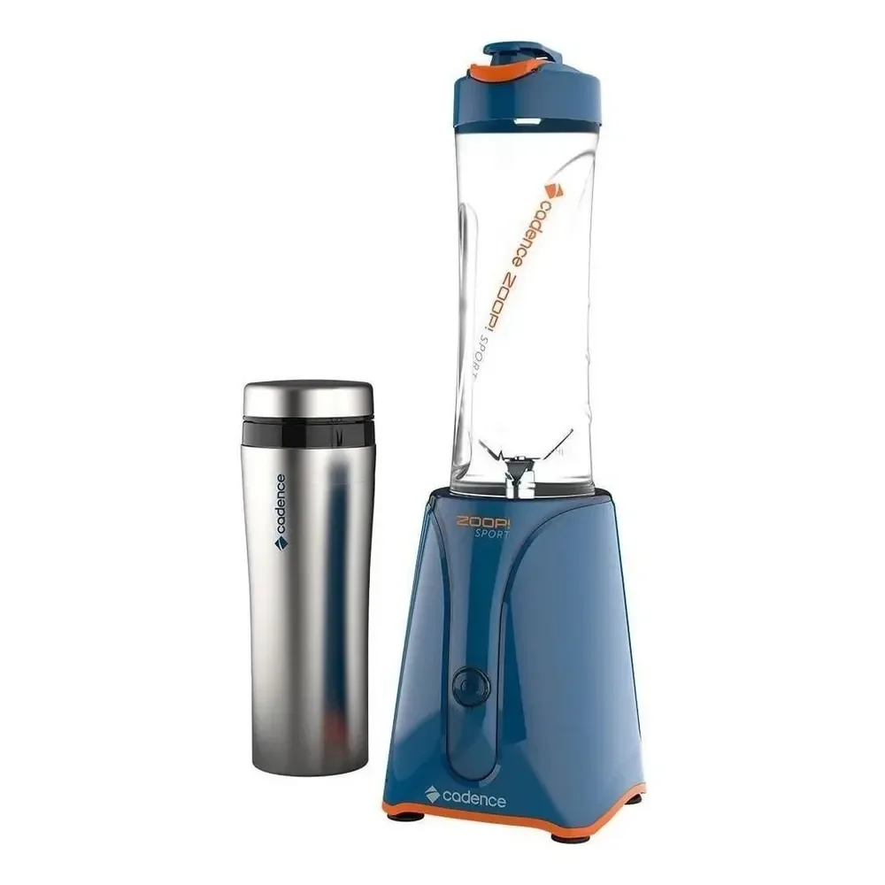 Blender Zoop Sport Inox Cadence Com 2 Jarras Azul 127v