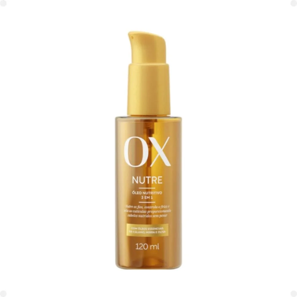 Óleo Capilar Nutritivo 3 em 1 Nutre Ox para Nutrição, Controle de Frizz e Selamento 120ml