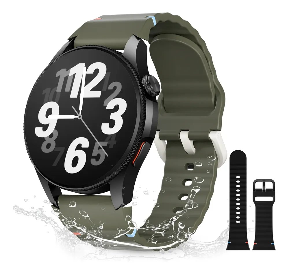 Relógio Smartwatch Aurafit Trek2 Com Gps, À Prova D'água Preto Sport Preto/verde-militar
