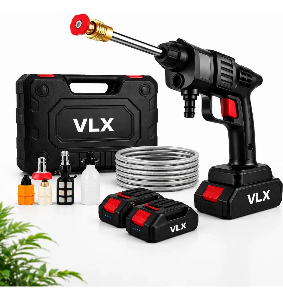 Lavadora Portátil Lava Jato De Alta Pressão 2 Baterias Preto 127/220v
