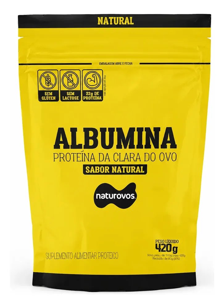 Albumina Naturovos Natural 420g Refil Natural