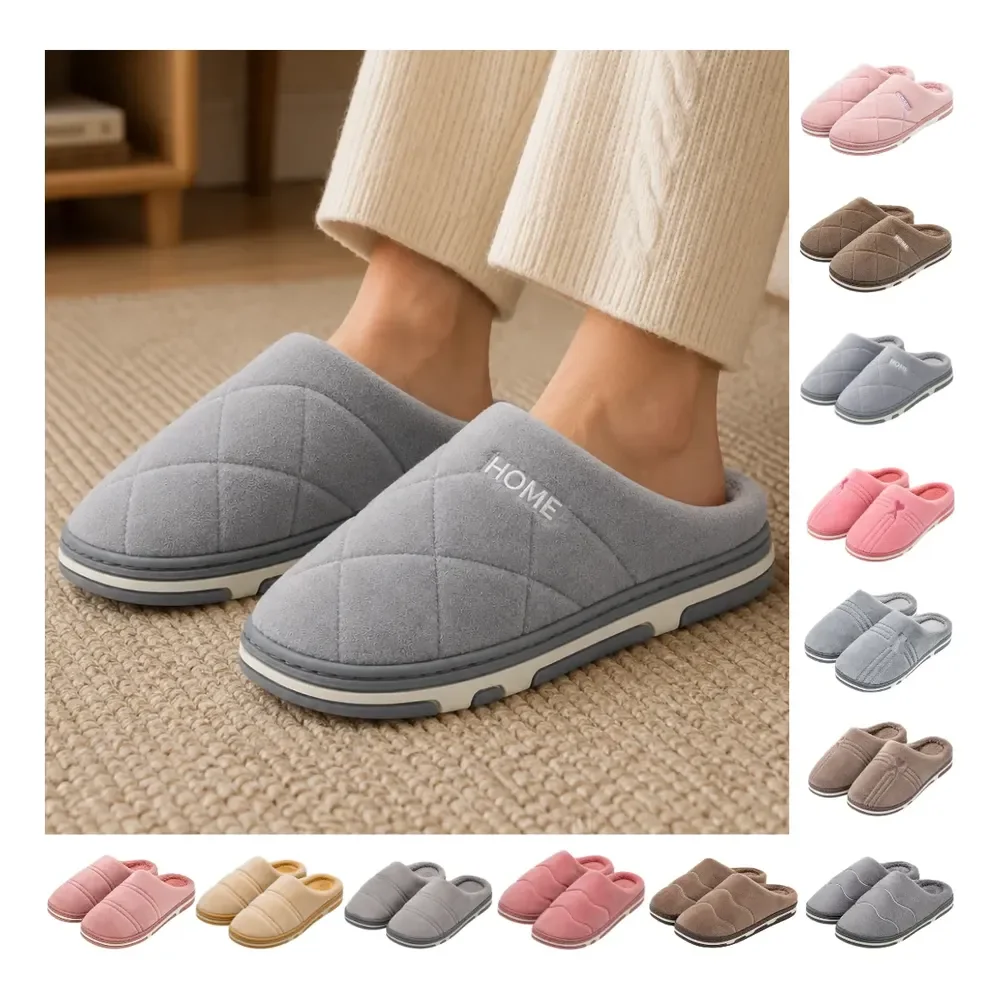 Pantufa Chinelo Forrada Feminina Masculina Vários Modelos Cinza Home 37/38br