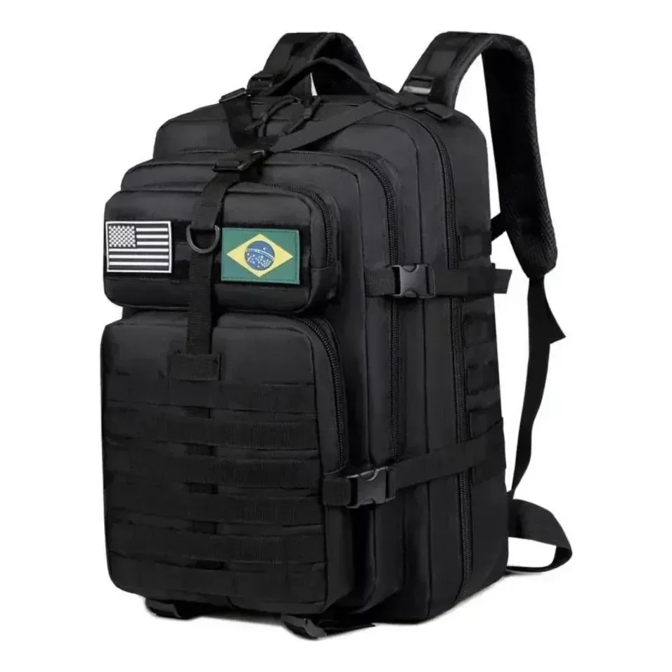 Mochila Tática Camping Militar 50 Litros Resistente A Água Preto