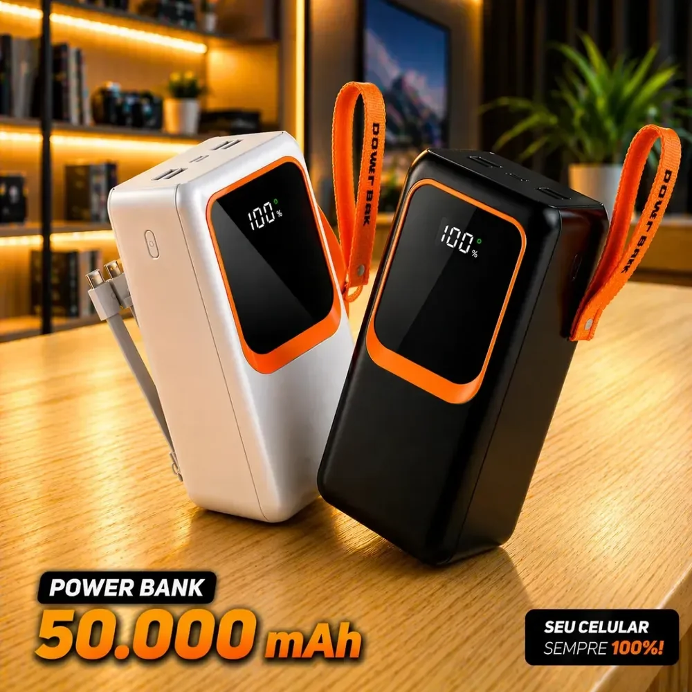 Carregador Portátil Comica Power Bank 50000 Mah Universal Com Carga Rápida E Sem Fio Sortido