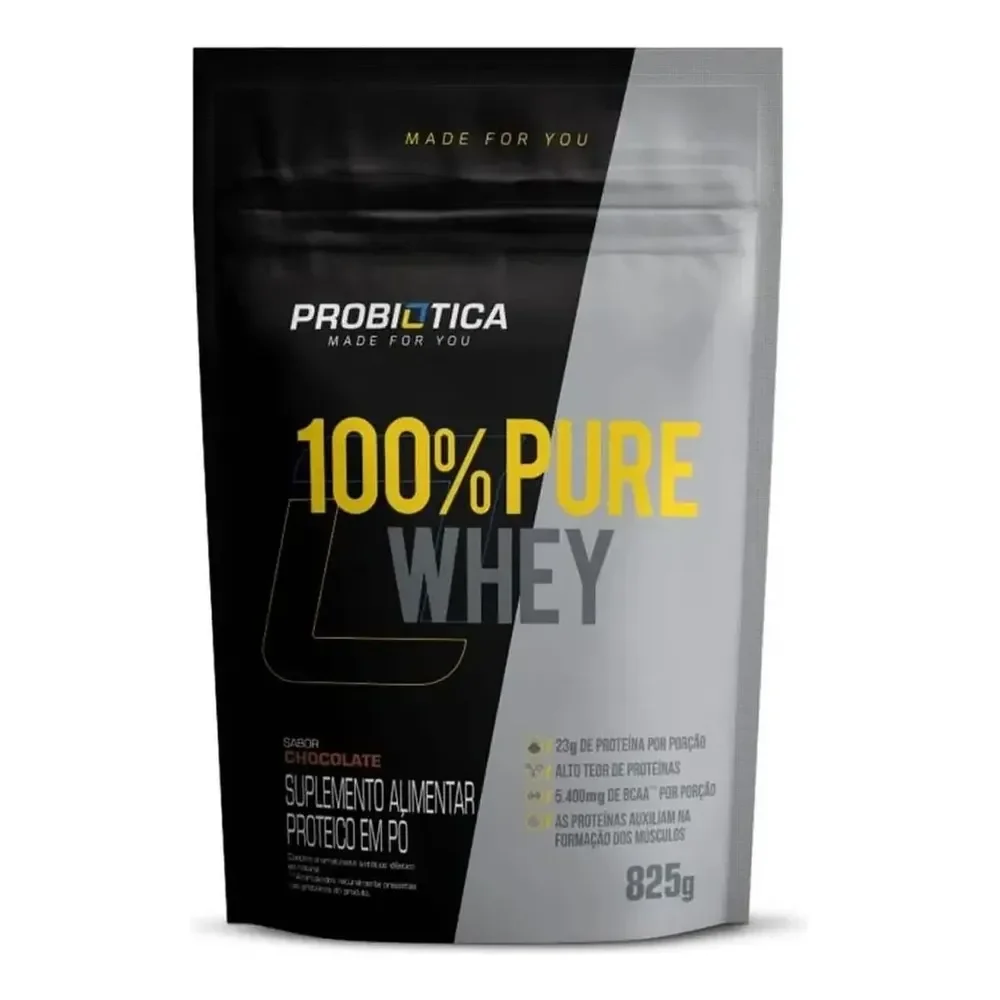Suplemento En Pó Probiótica Proteínas De 100% Pure Whey Sabor Chocolate X 825g