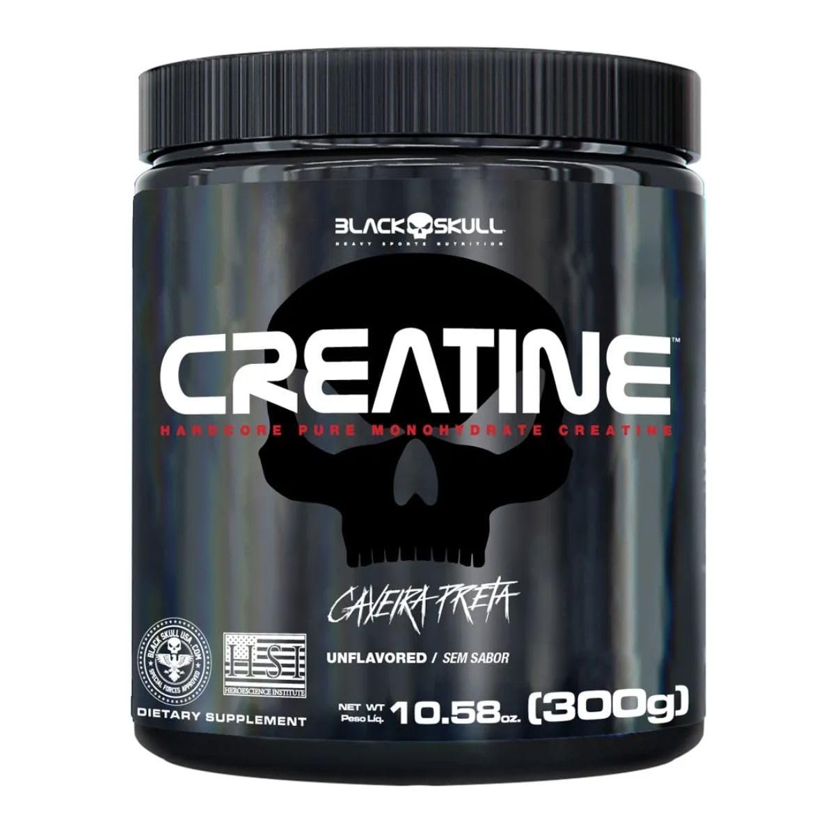 Black Skull Creatine Turbo Creatina em Pó 300g Suplemento