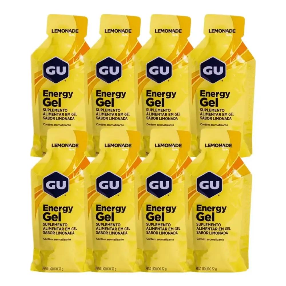 Gu Energy Gel Carboidrato Kit 8 Sachês Sabor Limonada Atleta Limonada