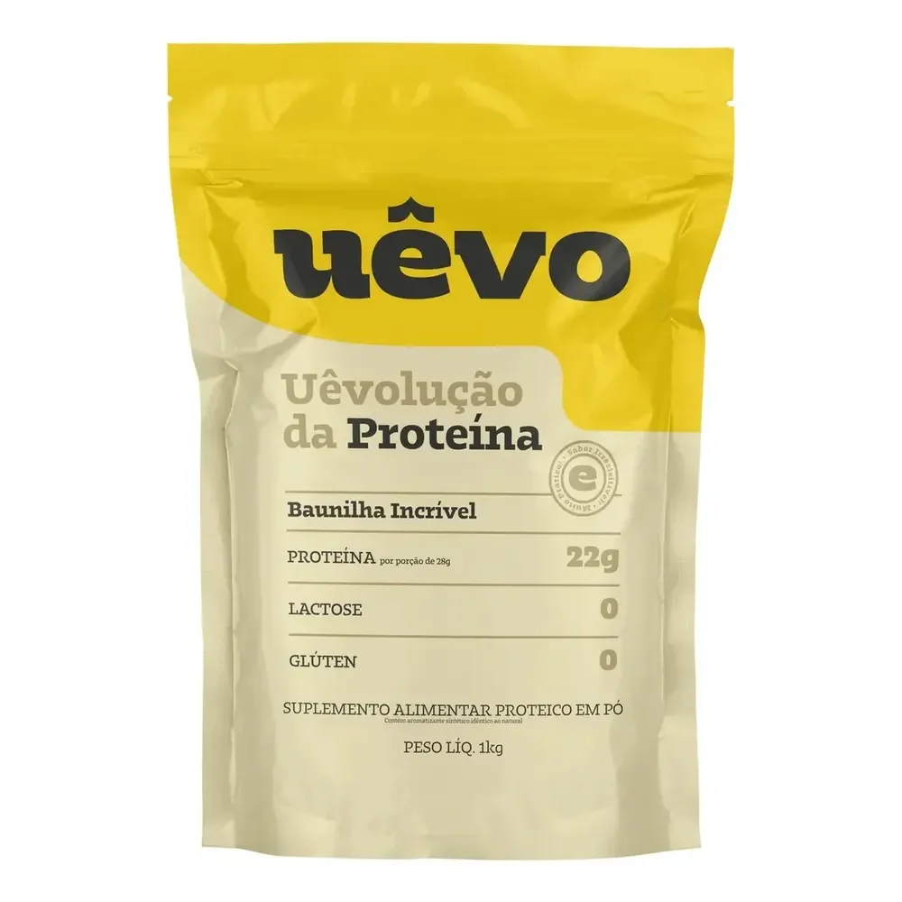 Proteína Uêvo 1kg - Sabor Baunilha - Suplemento Proteico