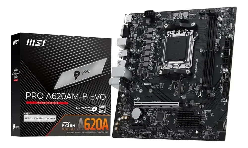 Placa Mãe Msi Pro A620m-b Evo Amd Am5 Matx Ddr5
