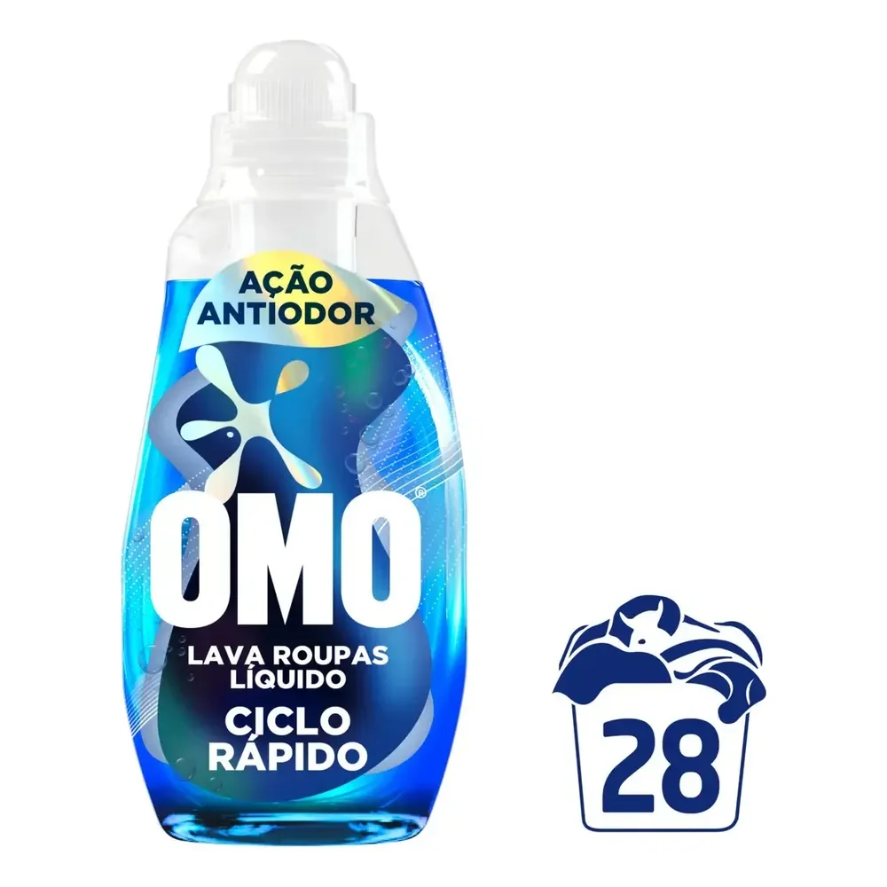 Lava-roupas Líquido Omo Ciclo Rápido Ação Antiodor 1,4l