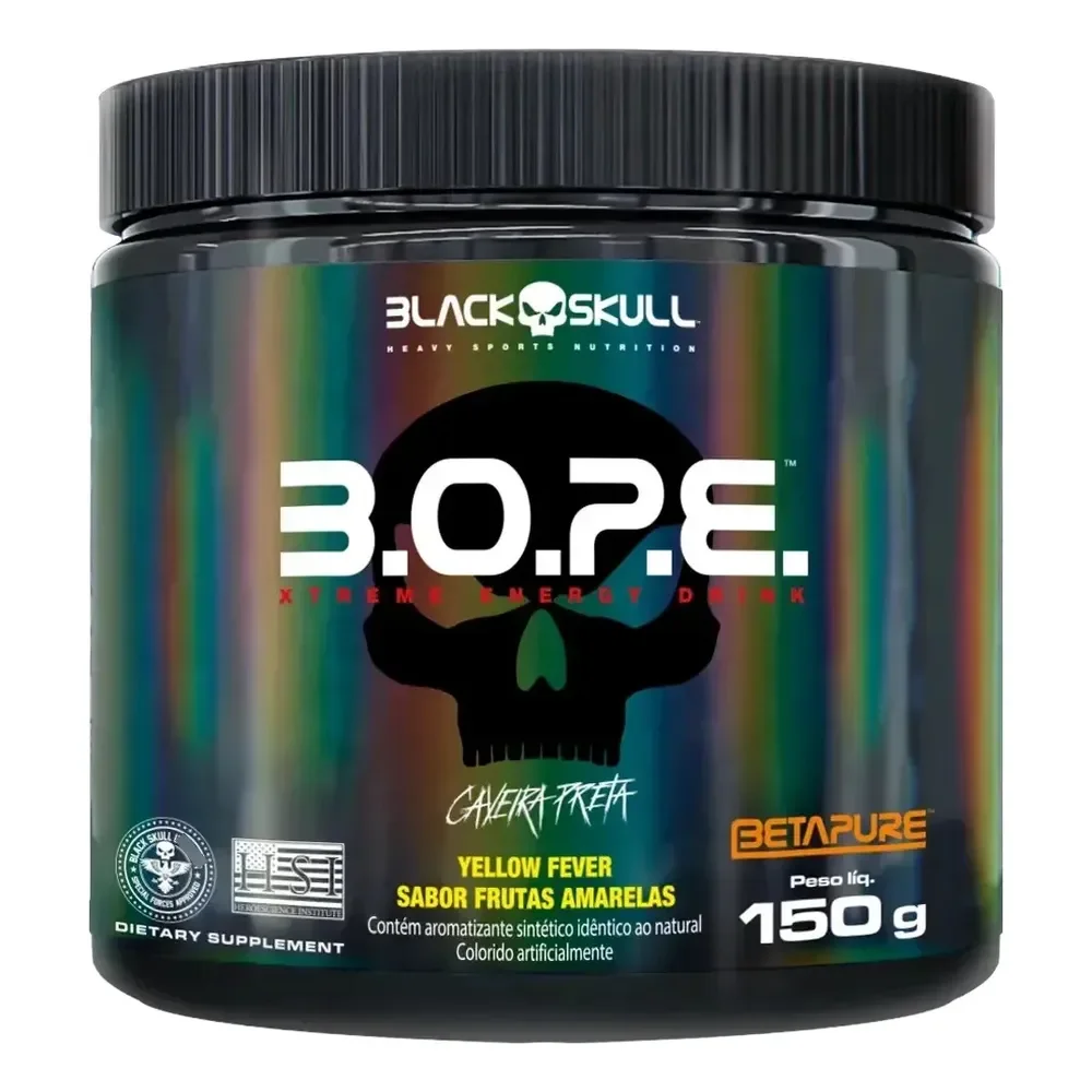 Pré Treino Black Skull B.o.p.e. 150g Pó Energia Foco Origina Yellow Fever - Frutas Amarelas