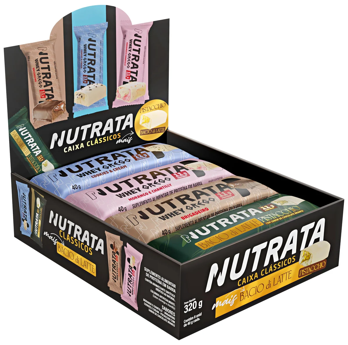 Display Misto Barra de Proteína Nutrata com 8 und