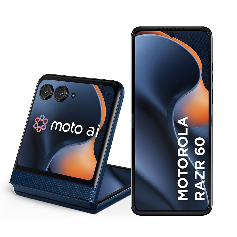 Smartphone Motorola Razr 60-256GB 12GB RAM+12GB Ram Boost Tela dobrável 6,9" pOLED e externa 3,6” Moto AI camera IP48 - Azul Marinho