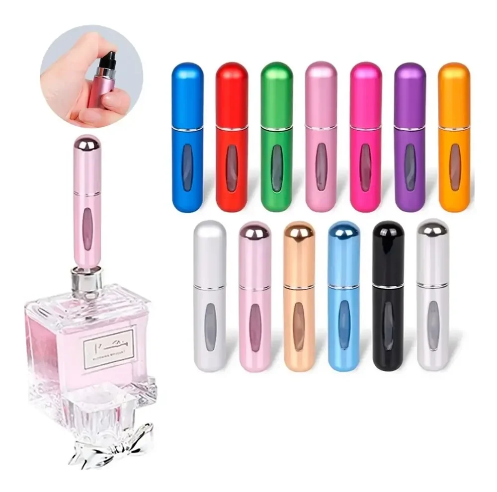 5 Mini Frasco Recarregável Mini Frasco Porta Perfume Bolsa