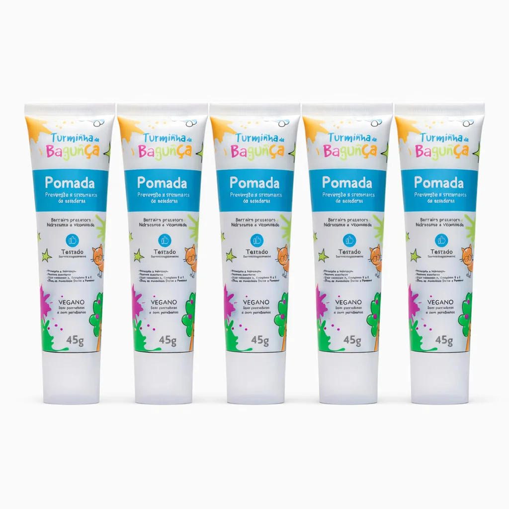 Kit 5 Pomadas Preventivas para Assaduras 45g Turminha da Bagunça Pomada Bebê