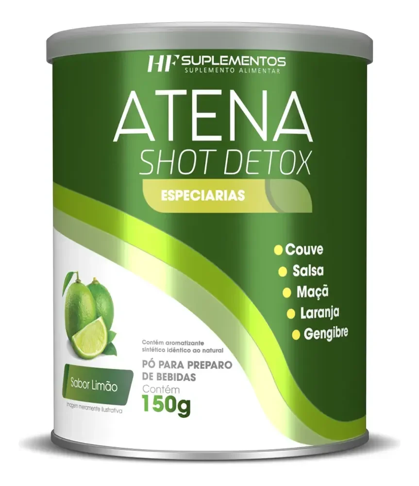 Shot Matinal Detox Pó Solúvel Atena Energético Natural Gengibre Desinchar 150g