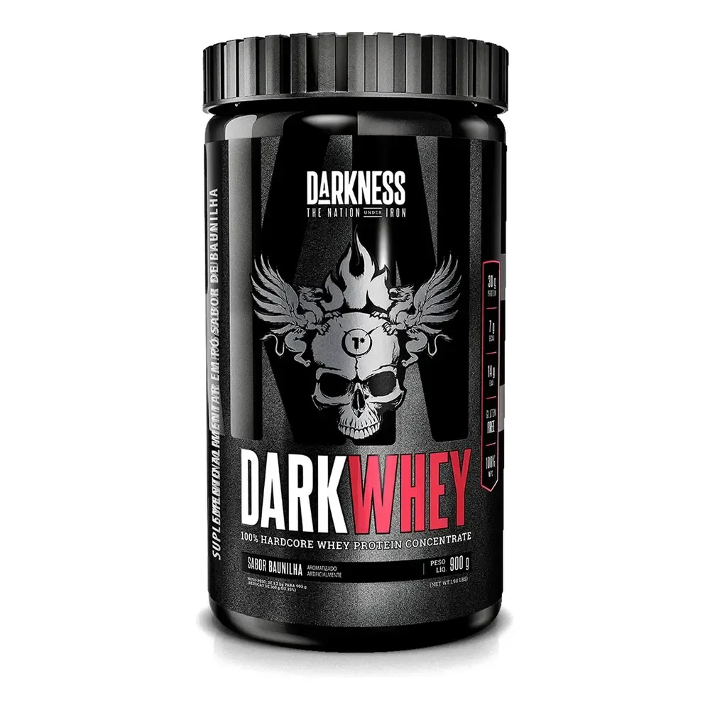 Whey Protein Concentrado Dark Whey 100% Baunilha 900g Darkness