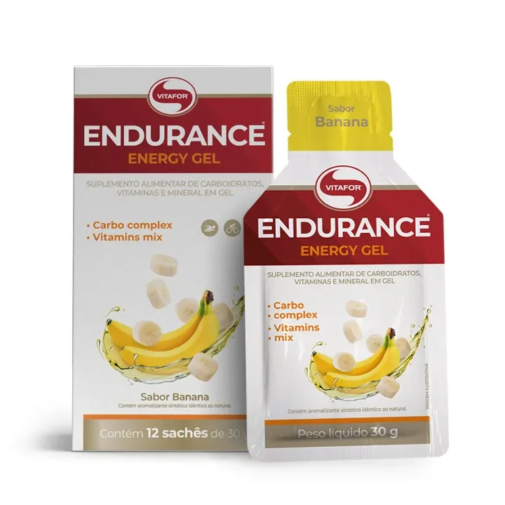 Suplemento Endurance Energy Gel 12 Sachês Banana 30g Vitafor Banana