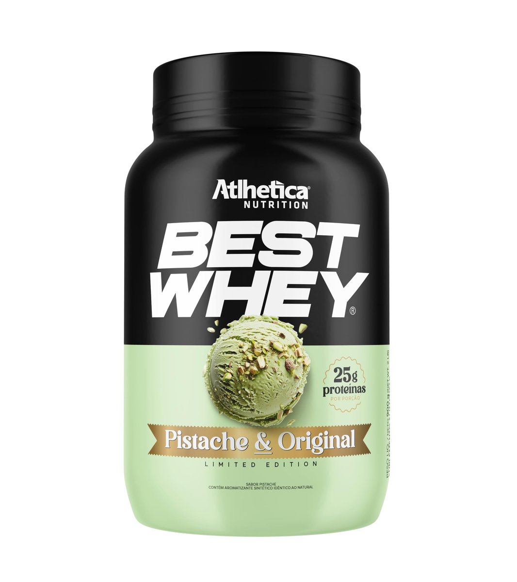 Best Whey Atlhetica Nutrition 900g – Sabor Pistache – 25g de Proteína por Dose – Whey Concentrado, Isolado e Hidrolisado – Sem Glúten e Sem Açúcar Adicionado