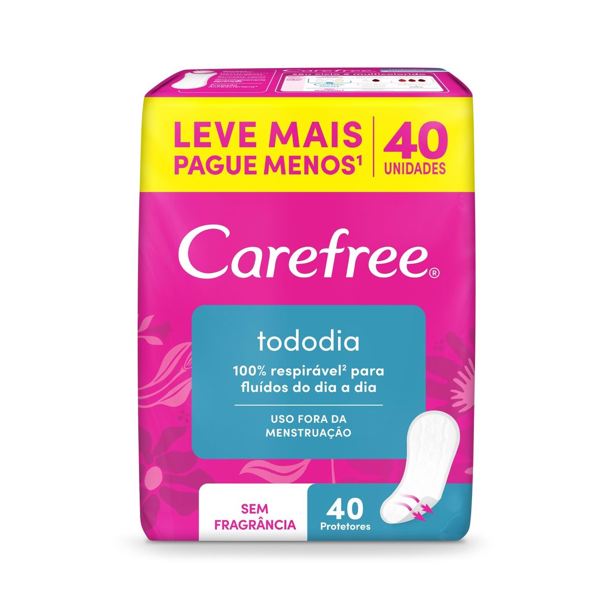 Carefree Protetor Diário Todo Dia Sem Perfume, 40un