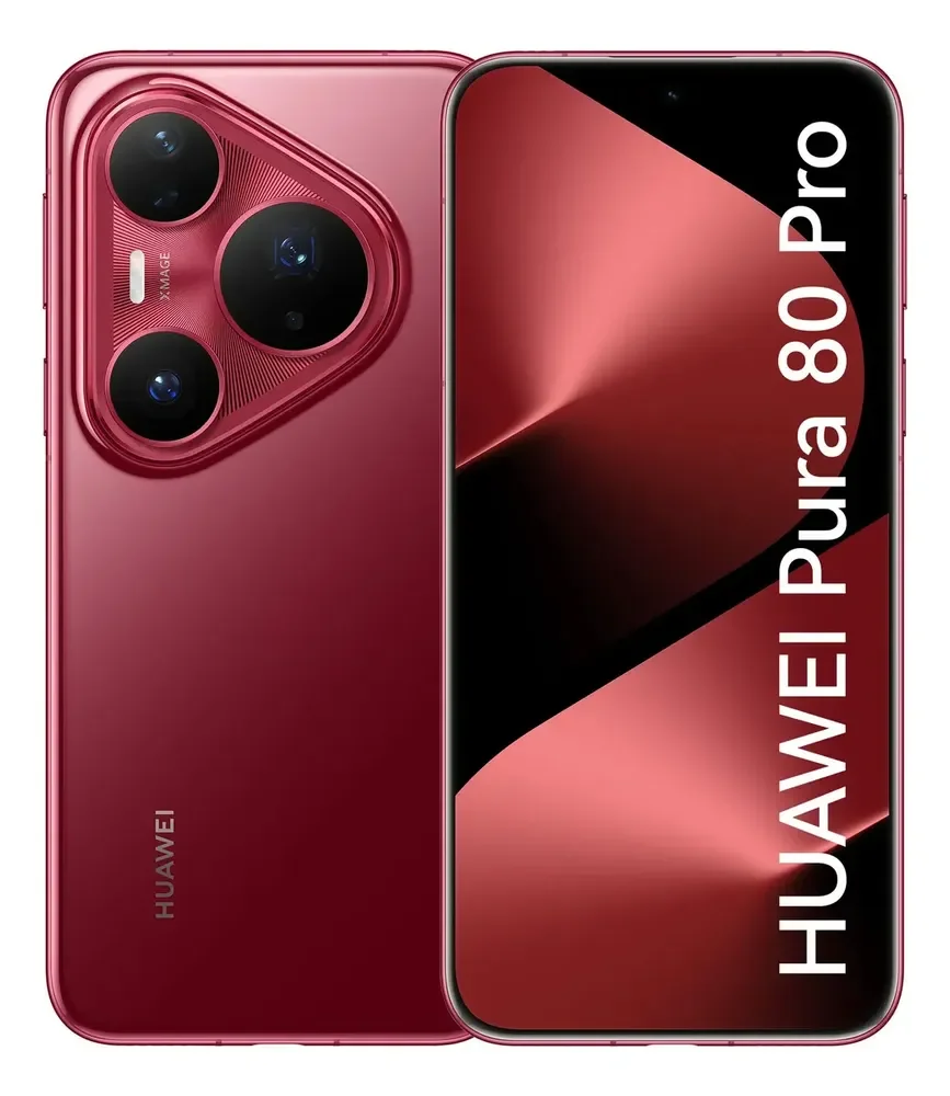 Smartphone HUAWEI Pura 80 Pro 12GB+512GB Câmera Ultra-iluminação de 1 Polegada Câmera Teleobjetiva Macro Ultra-iluminação Cancelamento de Ruído por IA 5.17 Ah Dual SuperCharge Celular Vermelho