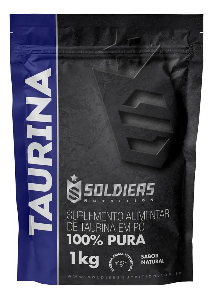 L- Taurina 1kg Suplemento em Pó 100% Pura Importada - Soldiers Nutrition