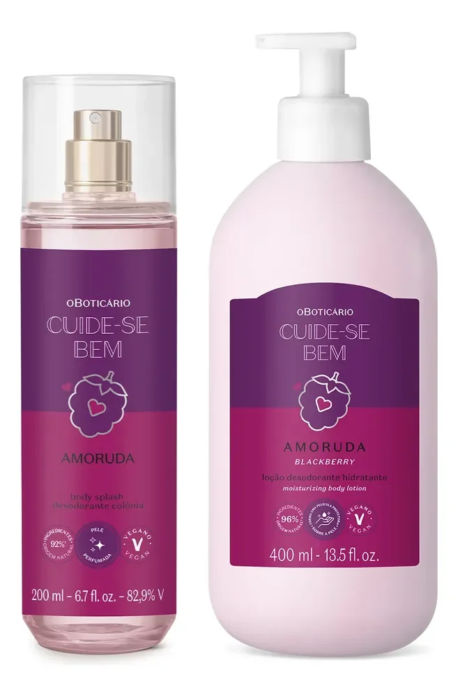 Combo Cuide-se Bem Amoruda: Body Splash 200ml + Loção Corporal 400ml