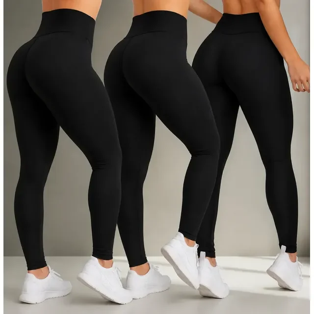 Kit 3 Calças Feminina Legging Grossa Para Academia Cós Alto