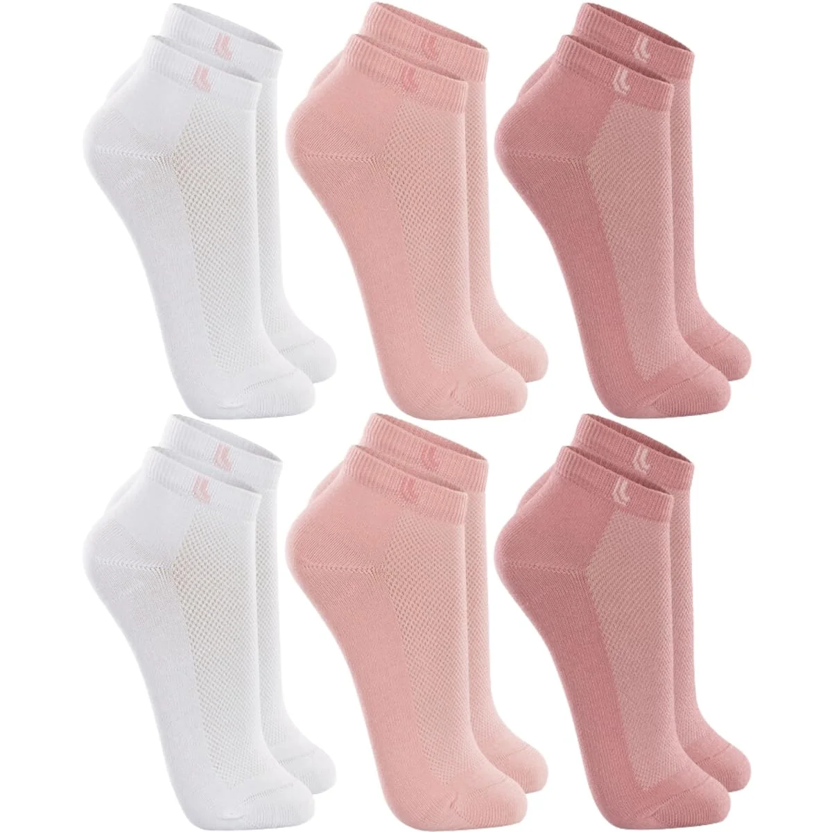 LUPO Kit 3 Meia Cano Baixo Curto Esportiva Algodão Punho Soft Feminina Adulto, 1 Branco - 1 Bubble Gum - 1 Malva, P (33-36)