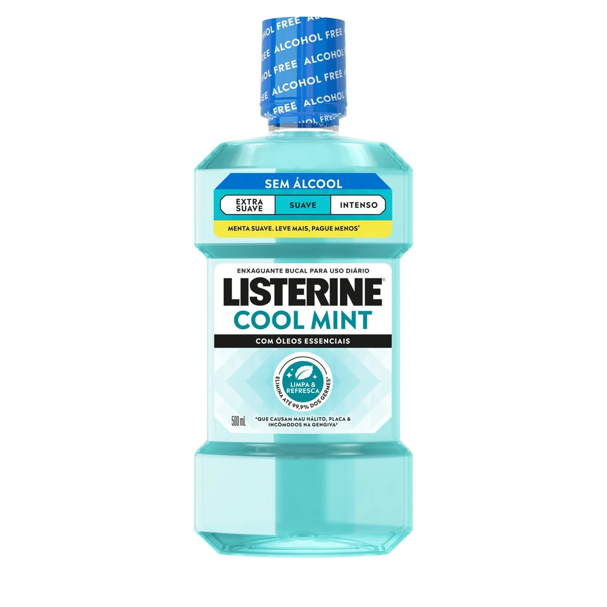Listerine Cool Mint Enxaguante Bucal Sem Álcool, 500mL