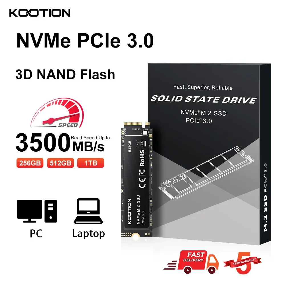 Kootion X15 M.2 SSD NVMe 2TB 1TB 512GB 256GB SSD M2 2280 PCIe 3.0 Disco de estado sólido interno para laptop desktop